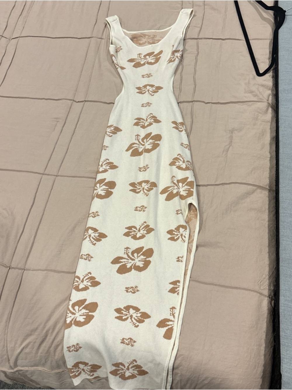 Amazon Cream Maxi Dress with Tan Floral Print